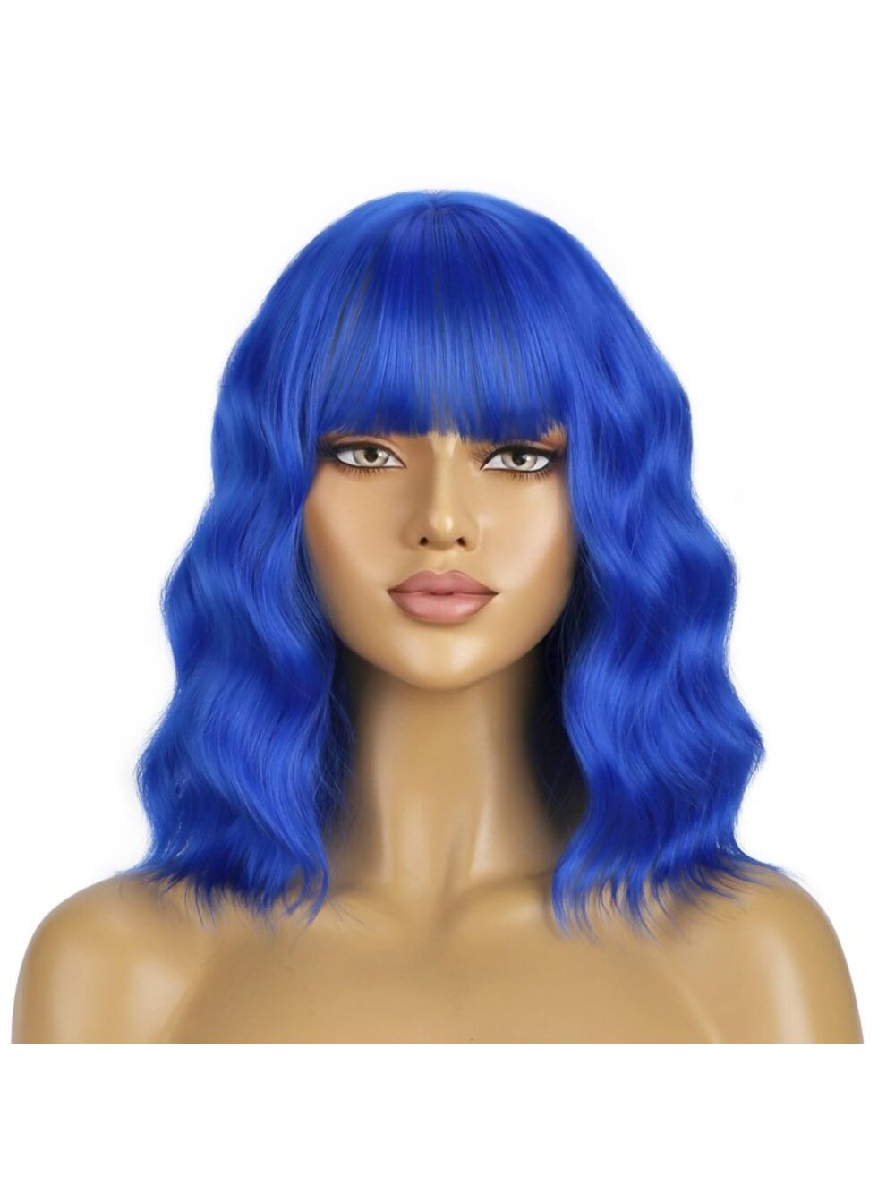 Women's Dark Blue BERON 14 Inch Curly Wig for Short Wavy Party Synthetic